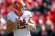 PISCATAWAY, NJ - OCTOBER 13: Ryan Nassib #12 of the Syracuse Orange looks to pass against the Rutgers Scarlet Knights during the first half in a game at High Point Solutions Stadium on October 13, 2012 in Piscataway, New Jersey. Rutgers defeated Syracuse 23-15. (Photo by Rich Schultz /Getty Images)
