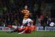 BRADFORD, ENGLAND - JANUARY 08: Nahki Wells of Bradford City scores the opening goal past Shay Given of Aston Villa during the Capital One Cup Semi-Final 1st Leg match between Bradford City and Aston Villa at Coral Windows Stadium, Valley Parade on January 8, 2013 in Bradford, England. (Photo by Alex Livesey/Getty Images)