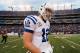 BALTIMORE, MD - JANUARY 06: Andrew Luck #12 of the Indianapolis Colts walks off of the field dejected after they lost to the Baltimore Ravens 24-9 during the AFC Wild Card Playoff Game at M&T Bank Stadium on January 6, 2013 in Baltimore, Maryland. (Photo by Rob Carr/Getty Images)