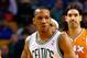 BOSTON, MA - JANUARY 9: Avery Bradley #0 of the Boston Celtics reacts after a foul call went against the Phoenix Suns during the game on January 9, 2013 at TD Garden in Boston, Massachusetts. NOTE TO USER: User expressly acknowledges and agrees that, by downloading and or using this photograph, User is consenting to the terms and conditions of the Getty Images License Agreement. (Photo by Jared Wickerham/Getty Images)
