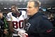 FOXBORO, MA - DECEMBER 10: Head coach Bill Belichick of the New England Patriots shakes hands with Andre Johnson #80 of the Houston Texans after Patriot win at Gillette Stadium on December 10, 2012 in Foxboro, Massachusetts. (Photo by Jim Rogash/Getty Images)