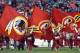 LANDOVER, MD - DECEMBER 21: A general view of the Washington Redskins cheer squad as the fly flags during the game of the Philadelphia Eagles on December 21, 2008 at FedEx Field in Landover, Maryland. (Photo by Kevin C. Cox/Getty Images)