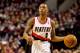 Dec 10, 2012; Portland, OR, USA; Portland Trail Blazers point guard Damian Lillard (0) brings the ball up court against the Toronto Raptors at the Rose Garden. Mandatory Credit: Craig Mitchelldyer-USA TODAY Sports