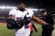 DENVER, CO - JANUARY 12: Ray Lewis #52 of the Baltimore Ravens celebrates as he walks off of the field after the Ravens won 38-35 in the second overtime against the Denver Broncos during the AFC Divisional Playoff Game at Sports Authority Field at Mile High on January 12, 2013 in Denver, Colorado. (Photo by Doug Pensinger/Getty Images)