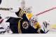 BOSTON, MA - APRIL 12: Tim Thomas #30 of the Boston Bruins stops a shot in the third period against the Washington Capitals in Game One of the Eastern Conference Quarterfinals during the 2012 NHL Stanley Cup Playoffs at TD Garden on April 12, 2012 in Boston, Massachusetts. The Boston Bruins defeated the Washington Capitals 1-0 in overtime. (Photo by Elsa/Getty Images)