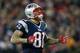 FOXBORO, MA - JANUARY 13: Aaron Hernandez #81 of the New England Patriots reacts after a catch in the third quarter against the Houston Texans during the 2013 AFC Divisional Playoffs game at Gillette Stadium on January 13, 2013 in Foxboro, Massachusetts. (Photo by Elsa/Getty Images)