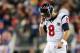 FOXBORO, MA - JANUARY 13: Matt Schaub #8 of the Houston Texans walks on the field against the New England Patriots during the 2013 AFC Divisional Playoffs game at Gillette Stadium on January 13, 2013 in Foxboro, Massachusetts. (Photo by Elsa/Getty Images)