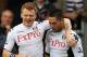 LONDON, ENGLAND - MARCH 31: John Arne Riise (L) of Fulham celebrates with Clint Dempsey of Fulham after Dempsey scores the first goal of the match during the Barclays Premier League match between Fulham and Norwich City at Craven Cottage on March 31, 2012 in London, England. (Photo by Clive Rose/Getty Images)