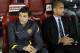 MADRID, SPAIN - MAY 25: Head coach Pep Guardiola (R) of Barcelona looks on beside his assistant Tito Vilanova during the Copa del Rey Final match between Athletic Bilbao and Barcelona at Vicente Calderon Stadium on May 25, 2012 in Madrid, Spain. (Photo by Angel Martinez/Getty Images)