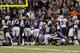 BALTIMORE, MD - SEPTEMBER 23: Kicker Justin Tucker #9 of the Baltimore Ravens celebrates after hitting the game winning field goal to give the Ravens a 31-30 win over the New England Patriots at M&T Bank Stadium on September 23, 2012 in Baltimore, Maryland. (Photo by Rob Carr/Getty Images)
