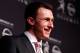 NEW YORK, NY - DECEMBER 08: Quarterback Johnny Manziel of the Texas A&M University Aggies speaks after being named the 78th Heisman Memorial Trophy Award winner at a press conference at the Marriott Marquis on December 8, 2012 in New York City. (Photo by Mike Stobe/Getty Images)