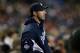 DETROIT, MI - OCTOBER 28: Justin Verlander #35 of the Detroit Tigers looks on from the dugout prior to Game Four of the Major League Baseball World Series against the San Francisco Giants at Comerica Park on October 28, 2012 in Detroit, Michigan. (Photo by Ezra Shaw/Getty Images)
