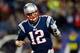 FOXBORO, MA - JANUARY 13: Tom Brady #12 of the New England Patriots reacts after a touchdown in the second quarter against the Houston Texans during the 2013 AFC Divisional Playoffs game at Gillette Stadium on January 13, 2013 in Foxboro, Massachusetts. (Photo by Jim Rogash/Getty Images)