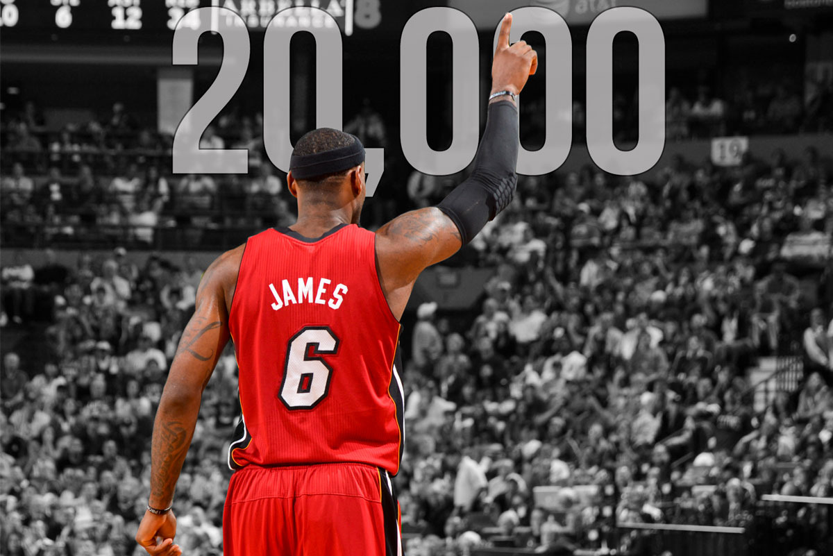 How old was LeBron at 20k points?