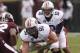 STARKVILLE, MS - SEPTEMBER 08: Quarterback Kiehl Frazier #10 of the Auburn Tigers takes the snap from center Reese Dismukes #50 of the Auburn Tigers in the first quarter of a NCAA college football game against Mississippi State Bulldogs on September 8, 2012 at Davis Wade Stadium in Starkville, Mississippi. (Photo by Butch Dill/Getty Images)