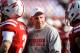 LINCOLN, NE - NOVEMBER 17: Nebraska Cornhuskers head coach Bo Pelini eyes his troops before their game against the Minnesota Golden Gophers at Memorial Stadium on November 17, 2012 in Lincoln, Nebraska. (Photo by Eric Francis/Getty Images)