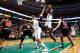 BOSTON, MA - JANUARY 18: Kevin Garnett #5 of the Boston Celtics takes a shot over Joakim Noah #13 of the Chicago Bulls during the game on January 18, 2013 at TD Garden in Boston, Massachusetts. NOTE TO USER: User expressly acknowledges and agrees that, by downloading and or using this photograph, User is consenting to the terms and conditions of the Getty Images License Agreement. (Photo by Jared Wickerham/Getty Images)