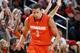 LOUISVILLE, KY - JANUARY 19: Michael Carter-Williams #1 of the Syracuse Orange reacts after hitting a three-point shot against the Louisville Cardinals during the game at KFC Yum! Center on January 19, 2013 in Louisville, Kentucky. Syracuse defeated Louisville 70-68. (Photo by Joe Robbins/Getty Images)