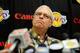 EL SEGUNDO, CA - MAY 11: Phil Jackson, coach of the Los Angeles Lakers, speaks during his last official Lakers news conference at the team's training facility on May 11, 2011 in El Segundo, California. The Lakers were swept out of their best of seven series with the Dallas Mavericks four games to none. NOTE TO USER: User expressly acknowledges and agrees that, by downloading and or using this photograph, User is consenting to the terms and conditions of the Getty Images License Agreement. (Photo by Kevork Djansezian/Getty Images)