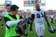 Dec 9, 2012; Tampa FL, USA; Philadelphia Eagles defensive tackle Fletcher Cox (91) is being video taped after defeating the Tampa Bay Buccaneers 23-21at Raymond James Stadium. Mandatory Credit: Steve Mitchell-USA TODAY Sports