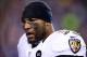 FOXBORO, MA - JANUARY 20: Ray Lewis #52 of the Baltimore Ravens looks on against the New England Patriots during the 2013 AFC Championship game at Gillette Stadium on January 20, 2013 in Foxboro, Massachusetts. (Photo by Al Bello/Getty Images)