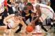 COLUMBUS, OH - JANUARY 22: Aaron Craft #4 of the Ohio State Buckeyes, Patrick Ingram #24 of the Iowa Hawkeyes and Shannon Scott #3 of the Ohio State Buckeyes all dive for a loose ball in the second half on January 22, 2013 at Value City Arena in Columbus, Ohio. Scott recovered the ball first. (Photo by Jamie Sabau/Getty Images)