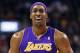 Jan 20, 2013; Toronto, ON, Canada; Los Angeles Lakers center Dwight Howard (12) reacts to a technical foul called against him against the Toronto Raptors at the Air Canada Centre. The Raptors beat the Lakers 108-103. Mandatory Credit: Tom Szczerbowski-USA TODAY Sports
