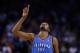 OAKLAND, CA - JANUARY 23: Kevin Durant #35 of the Oklahoma City Thunder points to the sky after their loss to the Golden State Warriors at Oracle Arena on January 23, 2013 in Oakland, California. NOTE TO USER: User expressly acknowledges and agrees that, by downloading and or using this photograph, User is consenting to the terms and conditions of the Getty Images License Agreement. (Photo by Ezra Shaw/Getty Images)