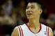 HOUSTON, TX - JANUARY 26: Jeremy Lin #7 of the Houston Rockets celebrates a play on the court during the game against the Brooklyn Nets at Toyota Center on January 26, 2013 in Houston, Texas. NOTE TO USER: User expressly acknowledges and agrees that, by downloading and or using this photograph, User is consenting to the terms and conditions of the Getty Images License Agreement. (Photo by Scott Halleran/Getty Images)