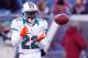 FOXBORO, MA - DECEMBER 30: Reggie Bush #22 of the Miami Dolphins catches a pass before a game with the New England Patriots at Gillette Stadium on December 30, 2012 in Foxboro, Massachusetts. (Photo by Jim Rogash/Getty Images)