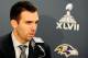 NEW ORLEANS, LA - JANUARY 28: Joe Flacco, quarterback for the Baltimore Ravens speaks to the media during a media availability session for Super Bowl XLVII at the Hilton New Orleans Riverside on January 28, 2013 in New Orleans, Louisiana. (Photo by Stacy Revere/Getty Images)