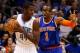 ORLANDO, FL - JANUARY 05: Andrew Nicholson #44 of the Orlando Magic is gaurded by Amar'e Stoudemire #1 of the New York Knicks during the game at Amway Center on January 5, 2013 in Orlando, Florida. NOTE TO USER: User expressly acknowledges and agrees that, by downloading and or using this photograph, User is consenting to the terms and conditions of the Getty Images License Agreement. (Photo by Sam Greenwood/Getty Images)