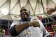 ATLANTA - DECEMBER 14: Miller High Life beer spokesman Windell Middlebrooks checks the sidelines as the Atlanta Falcons host the Tampa Bay Buccaneers at the Georgia Dome on December 14, 2008 in Atlanta, Georgia. (Photo by Al Messerschmidt/Getty Images)