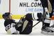 PITTSBURGH, PA - JANUARY 29: Sidney Crosby #87 of the Pittsburgh Penguins lies on the ice after being knocked down against the New York Islanders during the game at Consol Energy Center on January 29, 2013 in Pittsburgh, Pennsylvania. (Photo by Justin K. Aller/Getty Images)