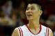 HOUSTON, TX - JANUARY 26: Jeremy Lin #7 of the Houston Rockets celebrates a play on the court during the game against the Brooklyn Nets at Toyota Center on January 26, 2013 in Houston, Texas. NOTE TO USER: User expressly acknowledges and agrees that, by downloading and or using this photograph, User is consenting to the terms and conditions of the Getty Images License Agreement. (Photo by Scott Halleran/Getty Images)