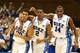 DURHAM, NC - JANUARY 26: Seth Curry #30 of the Duke Blue Devils and teammates Quinn Cook #2 and Rasheed Sulaimon #14 react after a play against the Maryland Terrapins during their game at Cameron Indoor Stadium on January 26, 2013 in Durham, North Carolina. (Photo by Streeter Lecka/Getty Images)