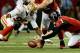 ATLANTA, GA - JANUARY 20: Quarterback Matt Ryan #2 of the Atlanta Falcons fumbles the ball and is recovered by outside linebacker Aldon Smith #99 of the San Francisco 49ers in the third quarter in the NFC Championship game at the Georgia Dome on January 20, 2013 in Atlanta, Georgia. (Photo by Kevin C. Cox/Getty Images)