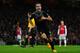LONDON, ENGLAND - JANUARY 30: Jordan Henderson of Liverpool celebrates scoring their second goal during the Barclays Premier League match between Arsenal and Liverpool at Emirates Stadium on January 30, 2013 in London, England. (Photo by Laurence Griffiths/Getty Images)