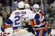 PITTSBURGH, PA - JANUARY 29: John Tavares #91 of the New York Islanders celebrates his power-play goal against Marc-Andre Fleury #29 of the Pittsburgh Penguins during the game at Consol Energy Center on January 29, 2013 in Pittsburgh, Pennsylvania. (Photo by Justin K. Aller/Getty Images)