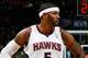 ATLANTA, GA - JANUARY 19: Josh Smith #5 of the Atlanta Hawks walks down the court after a turnover against the San Antonio Spurs at Philips Arena on January 19, 2013 in Atlanta, Georgia. NOTE TO USER: User expressly acknowledges and agrees that, by downloading and or using this photograph, User is consenting to the terms and conditions of the Getty Images License Agreement. (Photo by Kevin C. Cox/Getty Images)