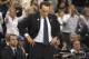 Jan 30, 2013; Winston Salem, NC, USA; Duke Blue Devils head coach Mike Krzyzewski reacts to a call during the second half against the Wake Forest Demon Deacons at Lawrence Joel Veterans Memorial Coliseum. Duke won 75-70. Mandatory Credit: Jeremy Brevard-USA TODAY Sports