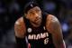 January 16, 2013; Oakland, CA, USA; Miami Heat small forward LeBron James (6) looks on during the first quarter against the Golden State Warriors at Oracle Arena. The Heat defeated the Warriors 92-75. Mandatory Credit: Kyle Terada-USA TODAY Sports