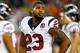 FOXBORO, MA - JANUARY 13: Arian Foster #23 of the Houston Texans looks on against the New England Patriots during the 2013 AFC Divisional Playoffs game at Gillette Stadium on January 13, 2013 in Foxboro, Massachusetts. (Photo by Jared Wickerham/Getty Images)