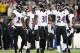 Jan 20, 2013; Foxboro, MA, USA; Baltimore Ravens free safety Ed Reed (20) and strong safety Bernard Pollard (31) and cornerback Corey Graham (24) walk to the sideline in the first quarter of the AFC championship game at Gillette Stadium. Mandatory Credit: Stew Milne-USA TODAY Sports