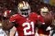 SAN FRANCISCO, CA - JANUARY 12: Running back Frank Gore #21 of the San Francisco 49ers celebrates after scoring a touchdown in the fourth quarter against the Green Bay Packers during the NFC Divisional Playoff Game at Candlestick Park on January 12, 2013 in San Francisco, California. (Photo by Stephen Dunn/Getty Images)