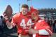 Jan 12, 2013; San Francisco, CA, USA; San Francisco 49ers fans David Rasmusen (left) and Dale Villasenor (right) tailgate before the NFC divisional round playoff game against the Green Bay Packers at Candlestick Park. Mandatory Credit: Kirby Lee-USA TODAY Sports