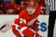 DETROIT, MI - JANUARY 25: Damien Brunner #24 of the Detroit Red Wings skates against the Minnesota Wild at Joe Louis Arena on January 25, 2013 in Detroit, Michigan. (Photo by Gregory Shamus/Getty Images)