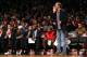 Feb. 1, 2013; Brooklyn, NY, USA; Chicago Bulls center Joakim Noah reacts from the bench against the Brooklyn Nets during the second half at Barclays Center. Nets won 93-89. Mandatory Credit: Debby Wong-USA TODAY Sports