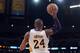 LOS ANGELES, CA - JANUARY 27: Kobe Bryant #24 of the Los Angeles Lakers makes a pass during the game against the Oklahoma City Thunder at Staples Center on January 27, 2013 in Los Angeles, California. NOTE TO USER: User expressly acknowledges and agrees that, by downloading and or using this photograph, User is consenting to the terms and conditions of the Getty Images License Agreement. (Photo by Harry How/Getty Images)