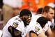 NEW ORLEANS, LA - FEBRUARY 03: Ray Lewis #52 of the Baltimore Ravens looks on from the bench in the second half against the San Francisco 49ers during Super Bowl XLVII at the Mercedes-Benz Superdome on February 3, 2013 in New Orleans, Louisiana. (Photo by Christian Petersen/Getty Images)